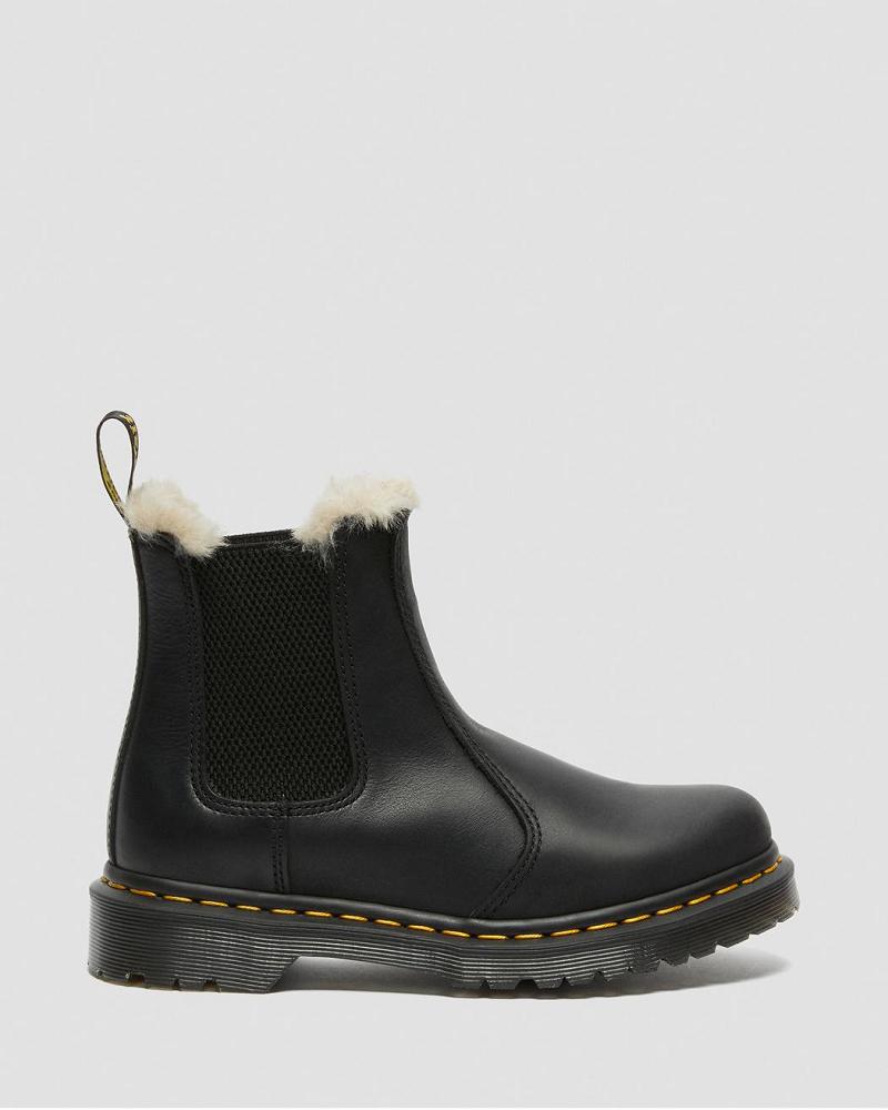 Dr Martens 2976 Faux Fur Gevoerde Enkellaars Dames Zwart | NL 80AHK